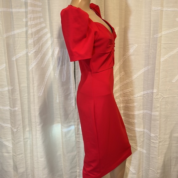 Badgley Mischka Puff Sleeve Cocktail Dress - Picture 8 of 13